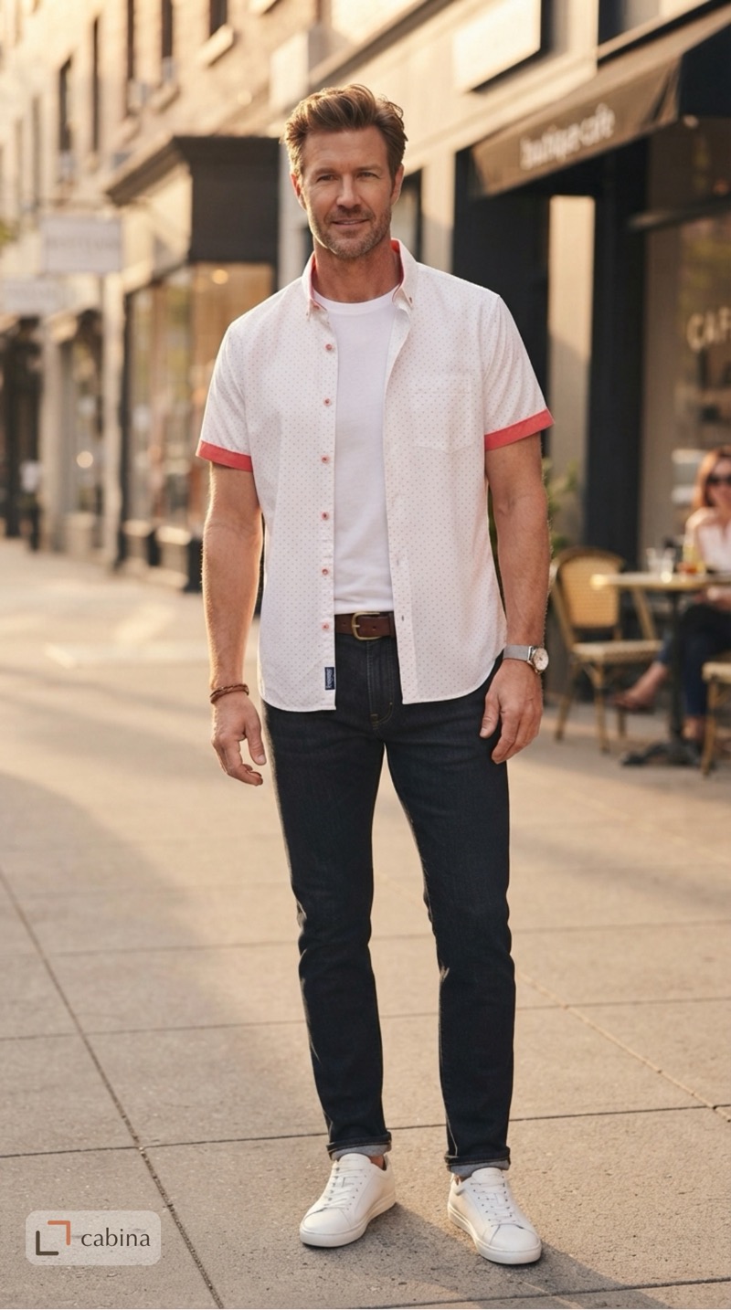 White and Red Shirt